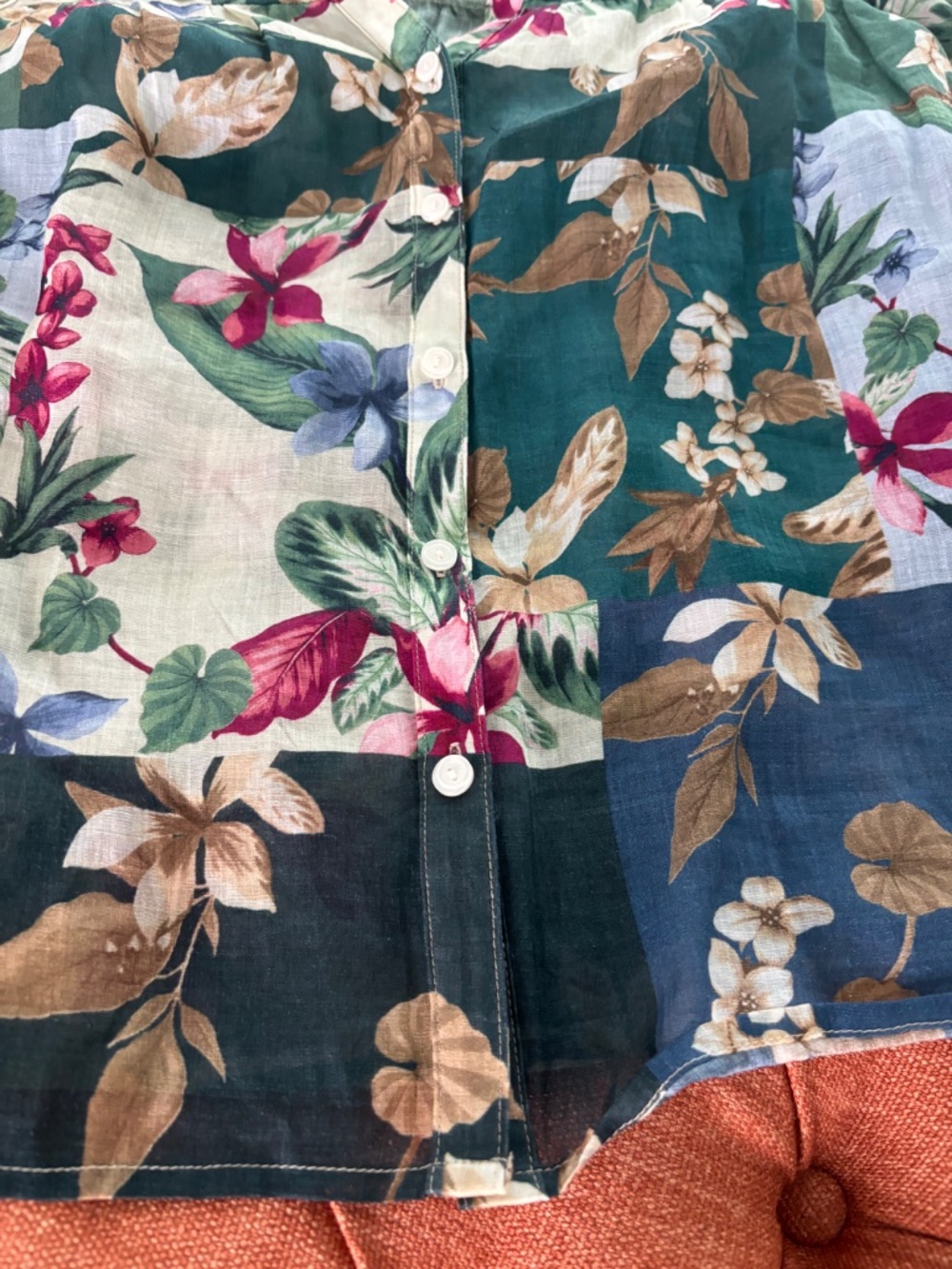 Tommy Bahama Hightide Green Floral  Blouse Sz M - Picture 11 of 12